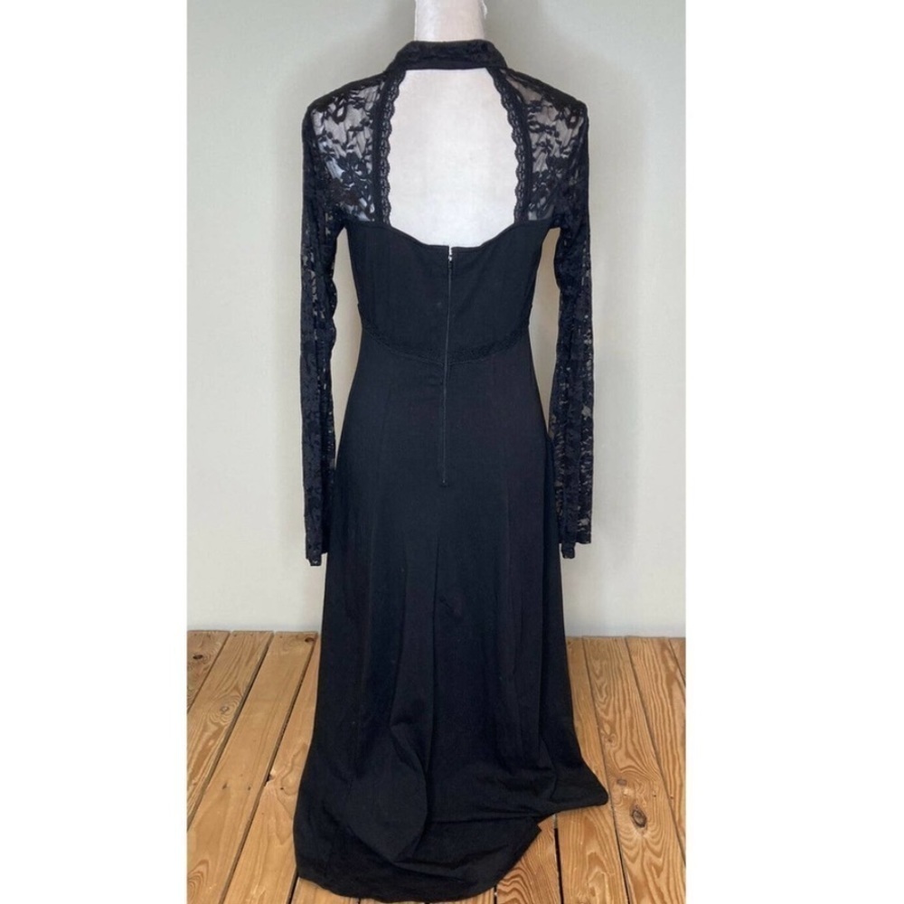 TRIPP NYC Daang Goodman Black Hi-Lo Lace Hem Dress Mock Neck Gothic Size S - Picture 2 of 10